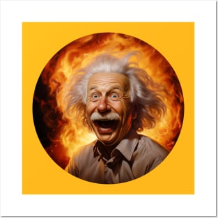 Albert Einstein Laugh Posters and Art